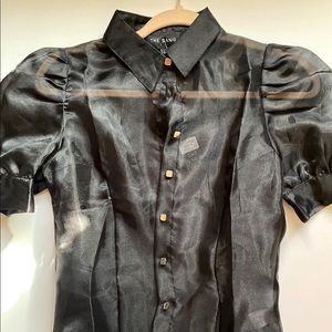 WINDSOR black sheer top